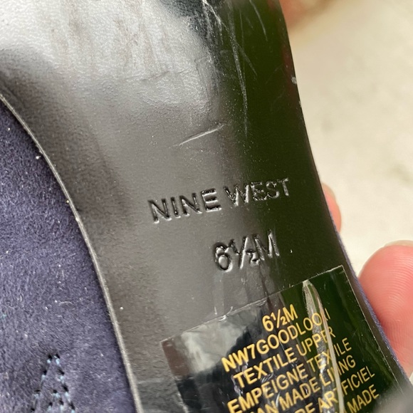 Nine West navy ankle strap chunky glitter heals Women’s size 6.5M - Picture 6 of 6